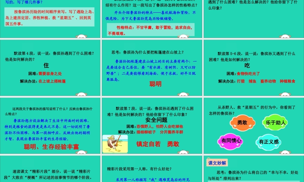 六年级语文下册 第四组 16《鲁滨孙漂流记》教学课件 新人教版-新人教版小学六年级下册语文课件