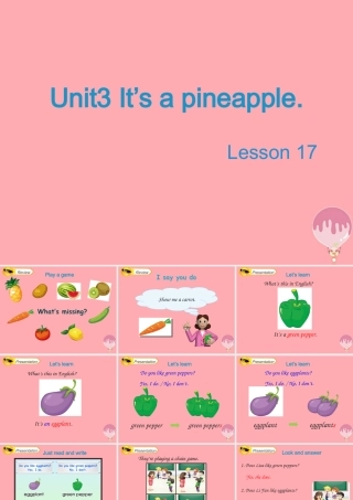 四年级英语上册 Unit 3 It’s a pineapple（Lesson 17）教学课件 人教精通版-人教版小学四年级上册英语课件