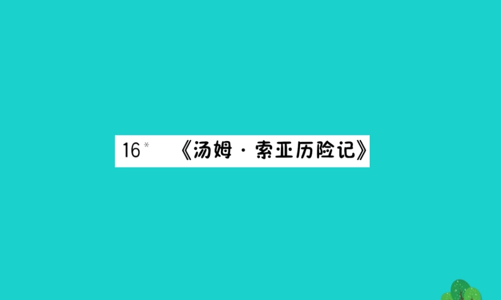六年级语文下册 第四组 16《汤姆 索亚历险记》预习课件 新人教版-新人教版小学六年级下册语文课件