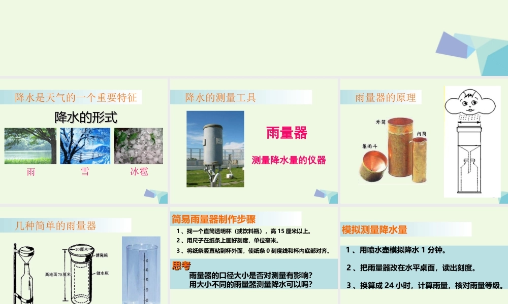 四年级科学上册 1.5 降水量的测量课件5 教科版-教科版小学四年级上册自然科学课件