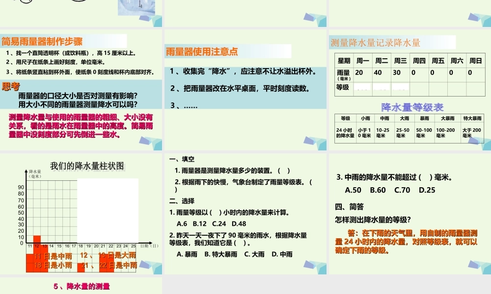 四年级科学上册 1.5 降水量的测量课件5 教科版-教科版小学四年级上册自然科学课件