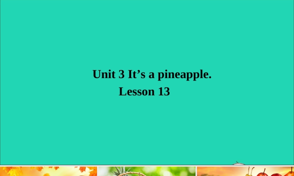 四年级英语上册 Unit 3 It's a pineapple Lesson 13课件+素材 人教精通版（三起）