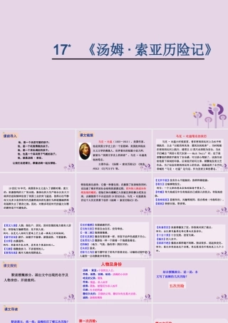 六年级语文下册 第四组 17《汤姆 索亚历险记》教学课件 新人教版-新人教版小学六年级下册语文课件