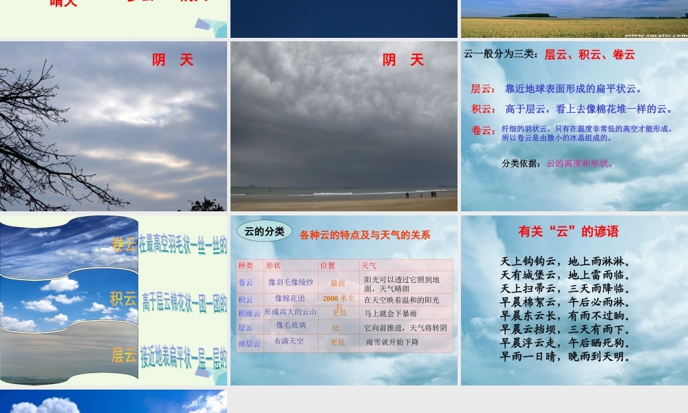 四年级科学上册 1.6 云的观测课件1 教科版-教科版小学四年级上册自然科学课件