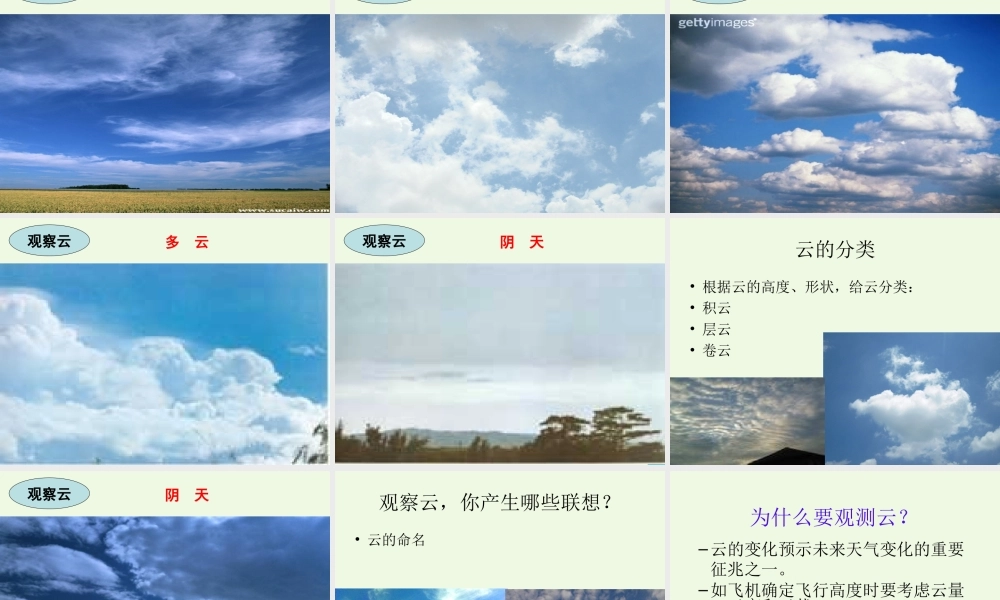 四年级科学上册 1.6 云的观测课件2 教科版-教科版小学四年级上册自然科学课件