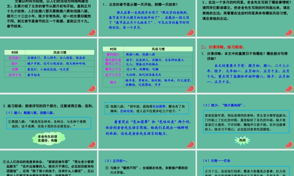 六年级语文下册 第二组 6 北京的春节教学课件 新人教版-新人教版小学六年级下册语文课件