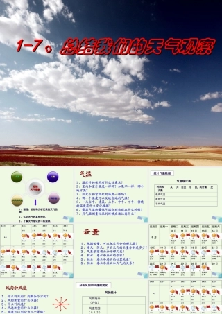 四年级科学上册 1.7 总结我们的天气观察课件1 教科版-教科版小学四年级上册自然科学课件