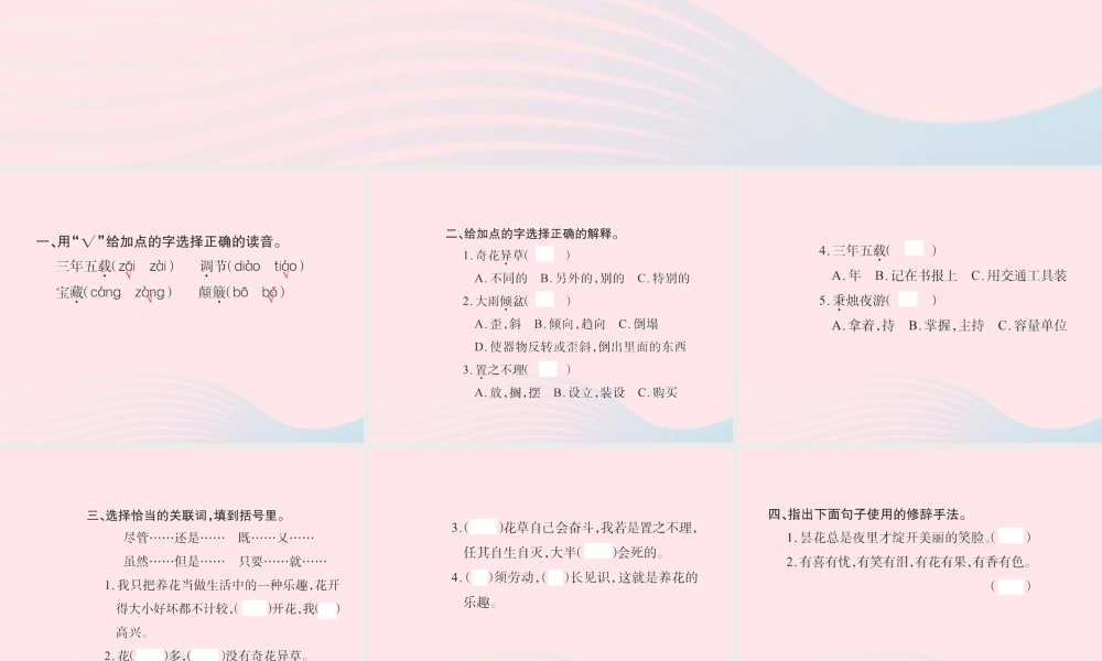 六年级语文下册 综合复习一习题课件 新人教版-新人教版小学六年级下册语文课件