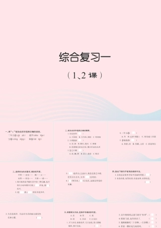 六年级语文下册 综合复习一习题课件 新人教版-新人教版小学六年级下册语文课件