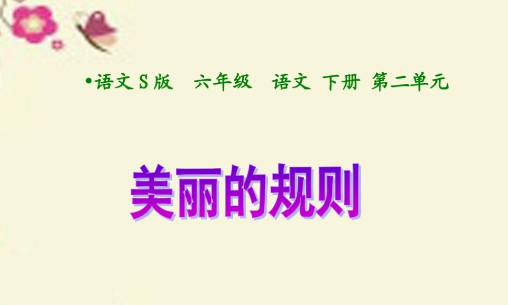 六年级语文下册 第2单元 9《美丽的规则》课件2 语文S版-语文S版小学六年级下册语文课件