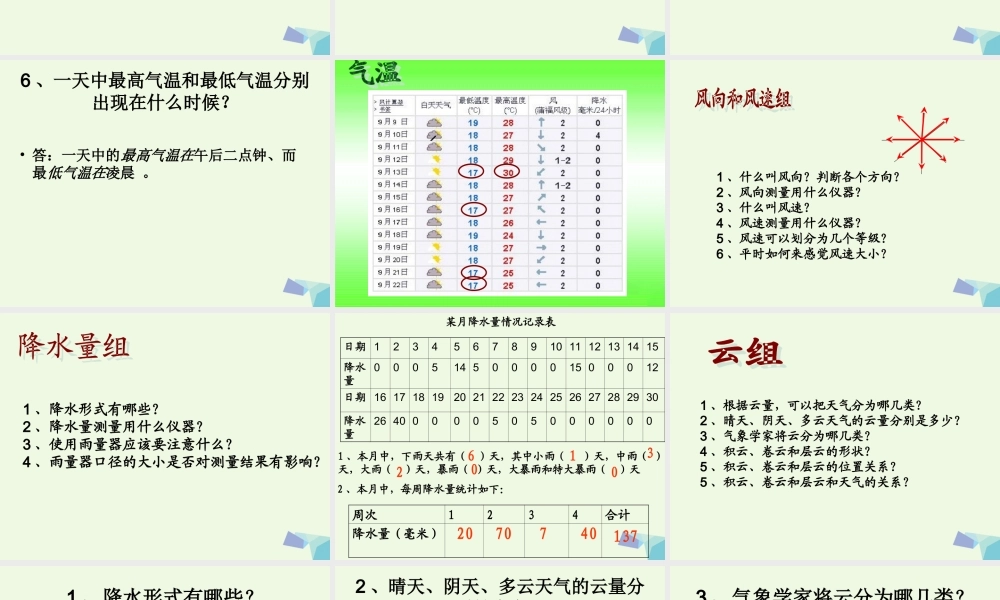 四年级科学上册 1.7 总结我们的天气观察课件4 教科版-教科版小学四年级上册自然科学课件