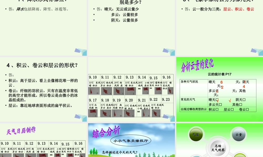 四年级科学上册 1.7 总结我们的天气观察课件4 教科版-教科版小学四年级上册自然科学课件