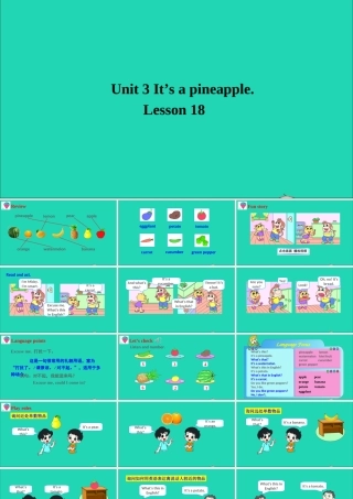 四年级英语上册 Unit 3 It's a pineapple Lesson 18课件+素材 人教精通版（三起）