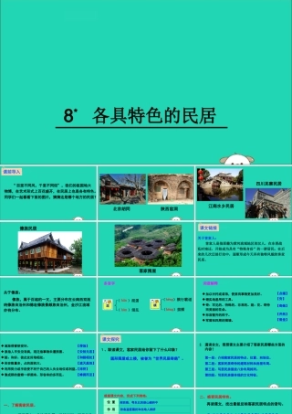 六年级语文下册 第二组 8 各具特色的民居教学课件 新人教版-新人教版小学六年级下册语文课件