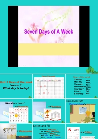 四年级英语上册 Unit 3 Lesson 1 What day is today课件1 鲁科版-鲁科版小学四年级上册英语课件