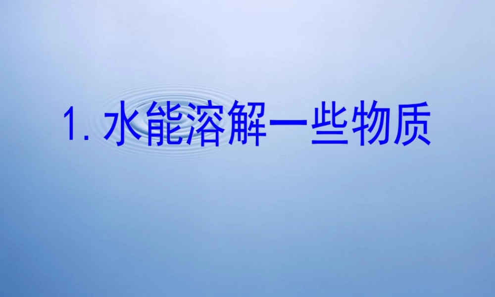 四年级科学上册 2.1 水能溶解一些物质课件1 教科版-教科版小学四年级上册自然科学课件