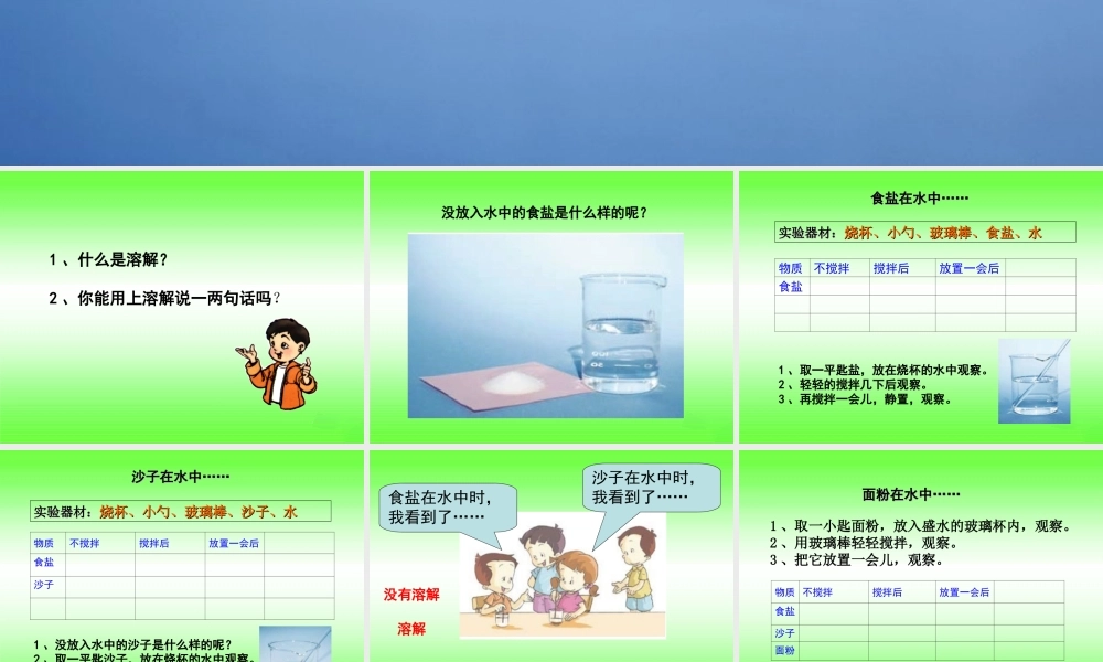 四年级科学上册 2.1 水能溶解一些物质课件1 教科版-教科版小学四年级上册自然科学课件