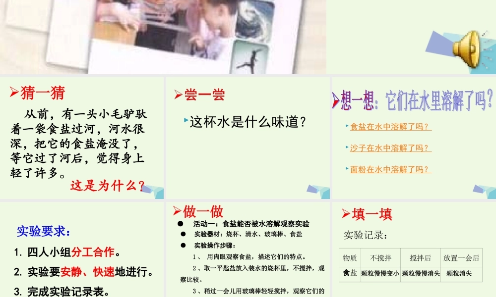 四年级科学上册 2.1 水能溶解一些物质课件2 教科版-教科版小学四年级上册自然科学课件