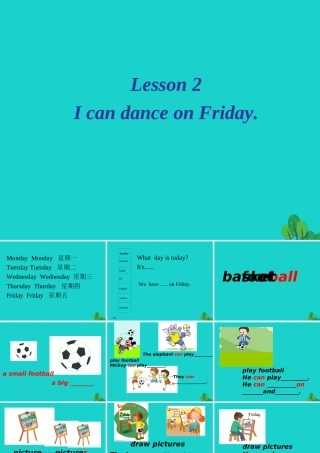 四年级英语上册 Unit 3 Lesson 2 I can dance on Friday课件1 鲁科版-鲁科版小学四年级上册英语课件