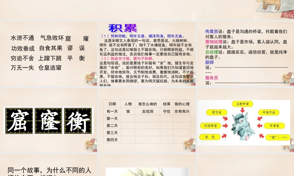 六年级语文下册《不留余地的狼》课件2 长春版-长春版小学六年级下册语文课件