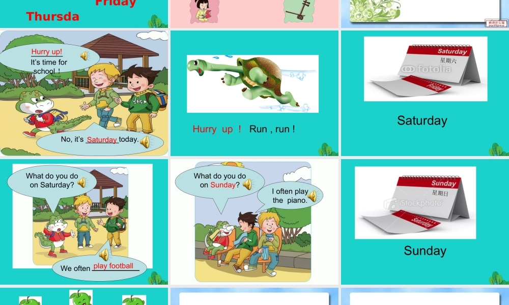 四年级英语上册 Unit 3 Lesson 3 What do you do on Saturday课件1 鲁科版-鲁科版小学四年级上册英语课件