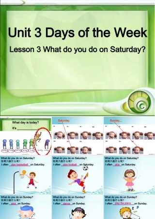 四年级英语上册 Unit 3 Lesson 3 What do you do on Saturday课件2 鲁科版-鲁科版小学四年级上册英语课件