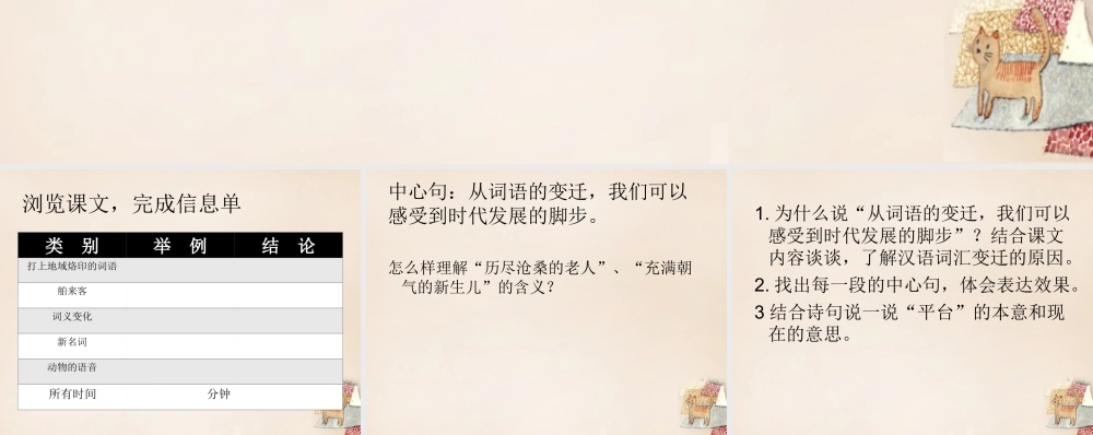 六年级语文下册《词语的变迁》课件 长春版-长春版小学六年级下册语文课件