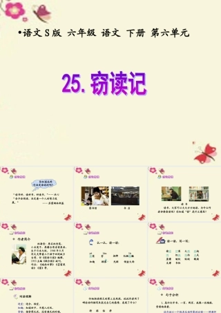 六年级语文下册 第6单元 25《窃读记》课件8 语文S版-语文S版小学六年级下册语文课件