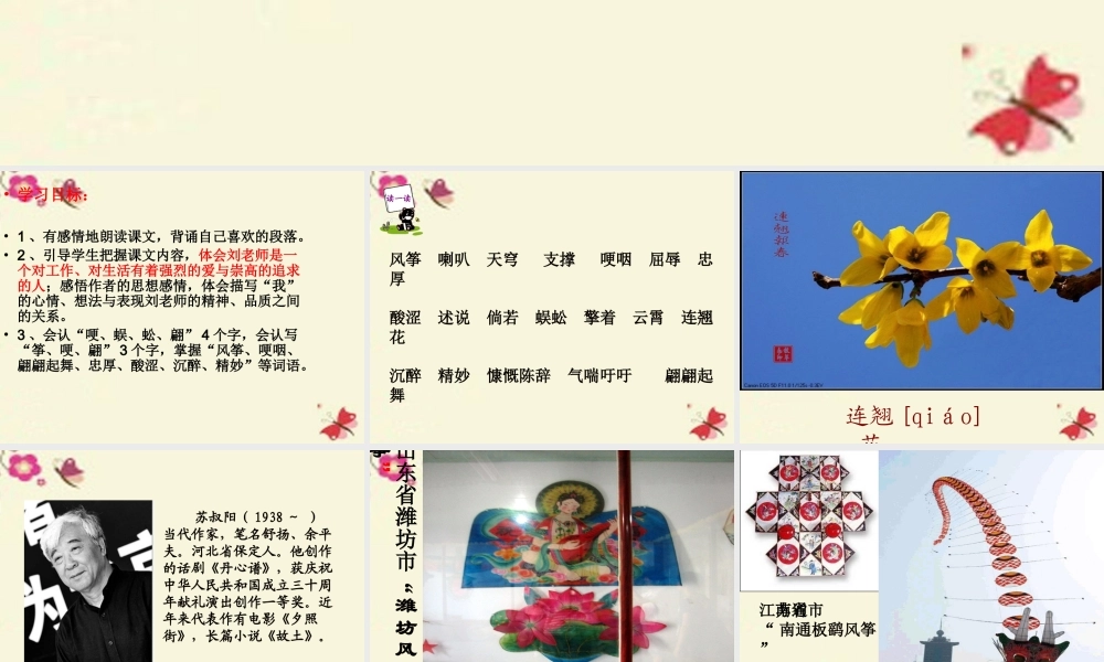 六年级语文下册 第6单元 26《理想的风筝》课件2 语文S版-语文S版小学六年级下册语文课件