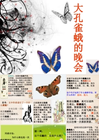 六年级语文下册《大孔雀蛾的晚会》课件4 长春版-长春版小学六年级下册语文课件