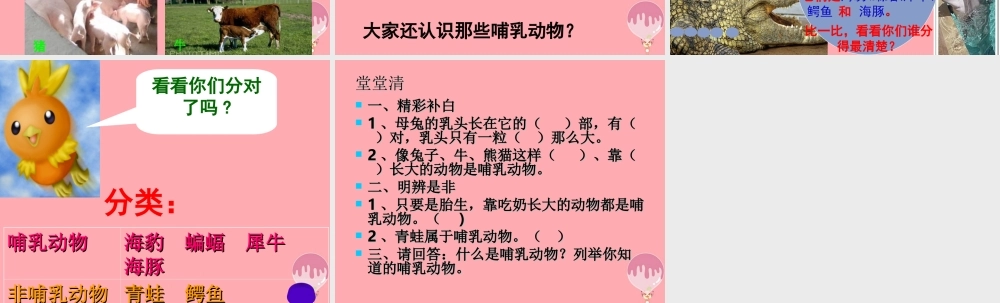 四年级科学上册 2.3 吃奶长大的动物课件2 湘教版-湘教版小学四年级上册自然科学课件
