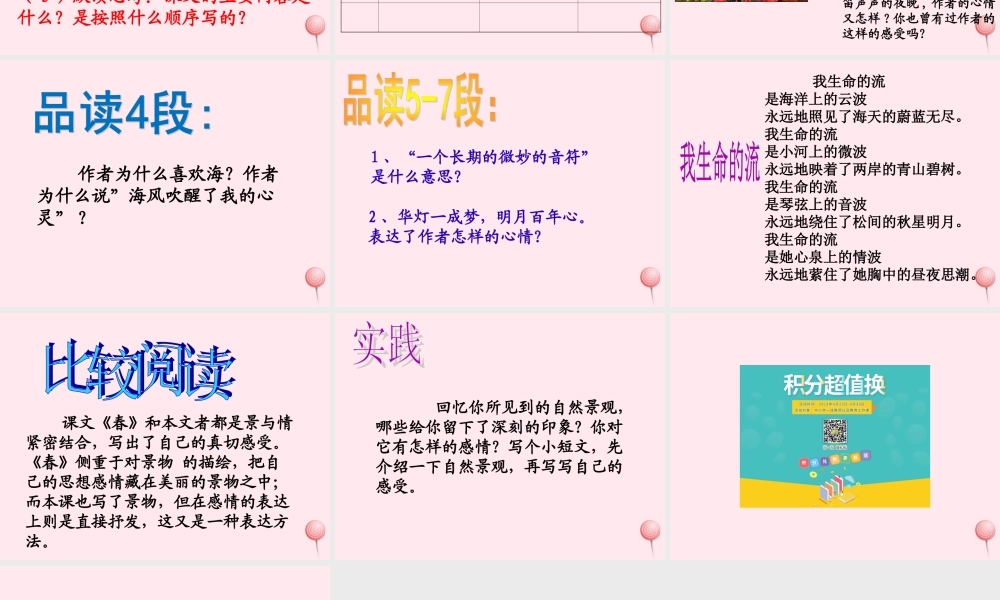 六年级语文下册《大自然，心中最美的诗》教学课件（简要参考）