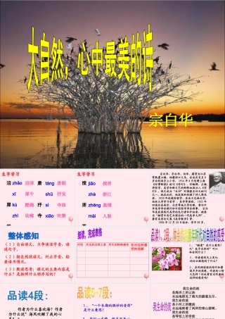 六年级语文下册《大自然，心中最美的诗》教学课件（简要参考）