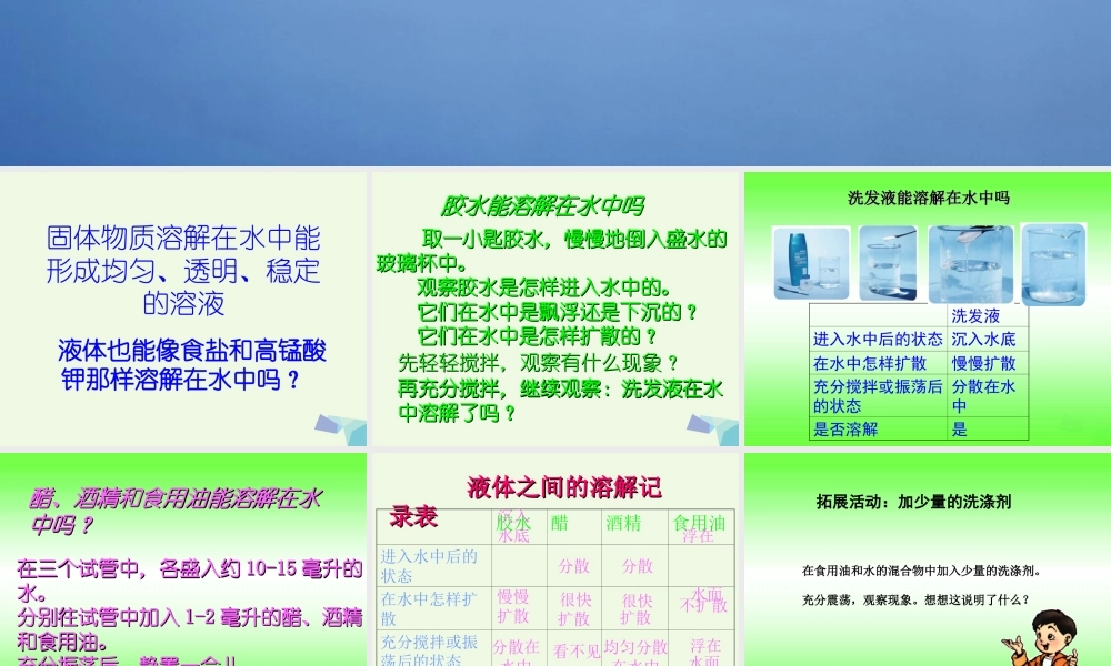 四年级科学上册 2.3 液体之间的溶解现象课件2 教科版-教科版小学四年级上册自然科学课件