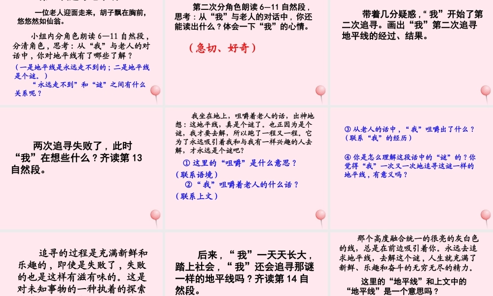 六年级语文下册《地平线》教学课件（详细讲解）