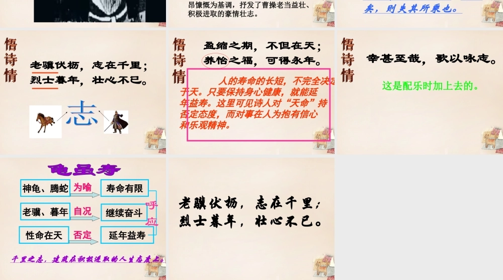六年级语文下册《龟虽寿》课件1 长春版-长春版小学六年级下册语文课件