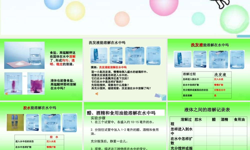 四年级科学上册 2.3 液体之间的溶解现象课件3 教科版-教科版小学四年级上册自然科学课件