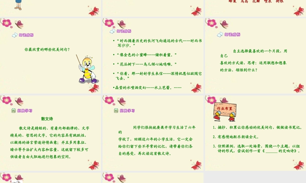 六年级语文下册 第6单元 27《校园交响诗》课件2 语文S版-语文S版小学六年级下册语文课件
