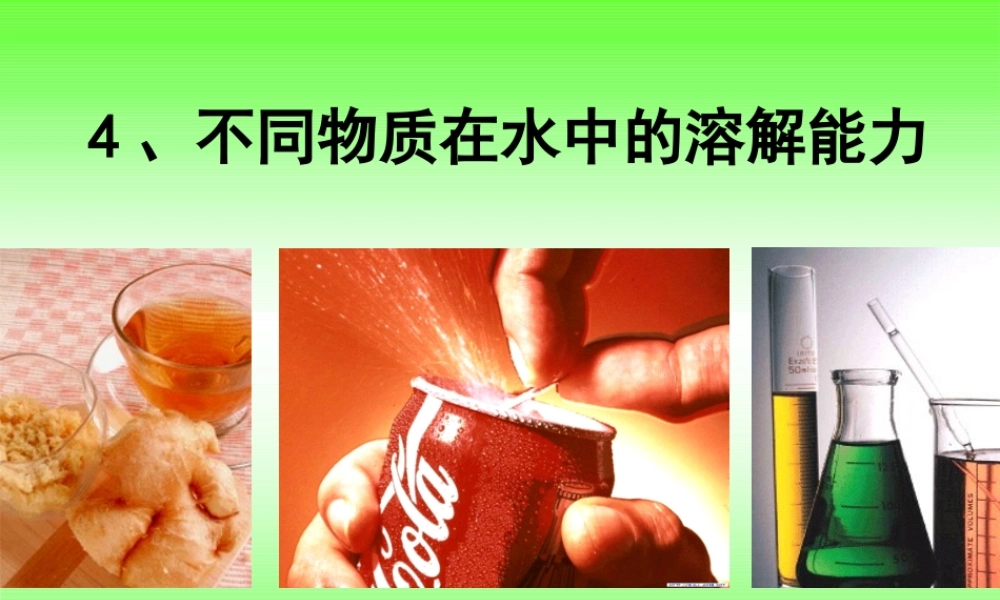 四年级科学上册 2.4 不同物质在水中的溶解能力课件2 教科版-教科版小学四年级上册自然科学课件