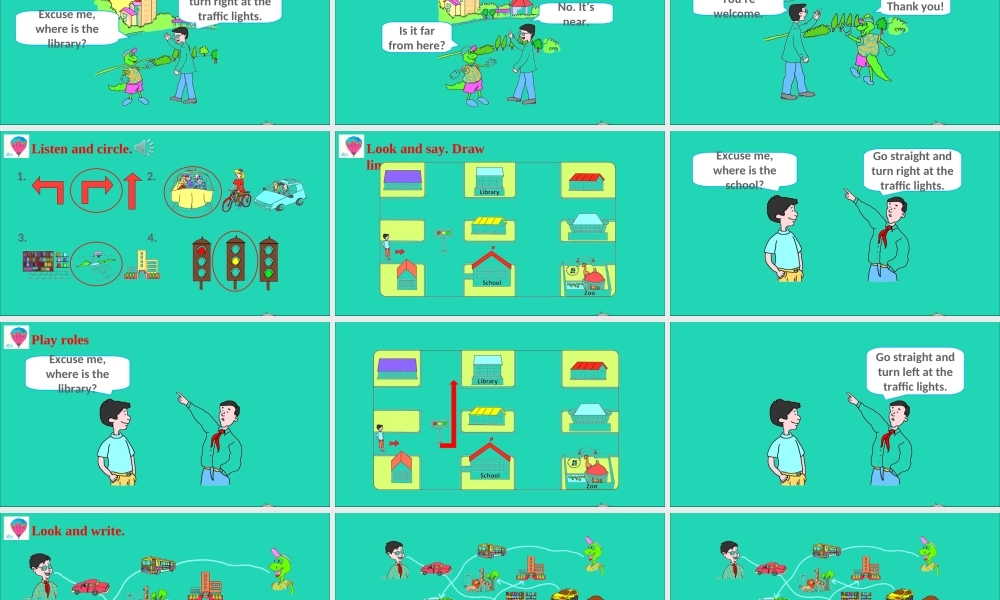 四年级英语上册 Unit 3 Let's Go（Again please）课件+素材 冀教版（三起）