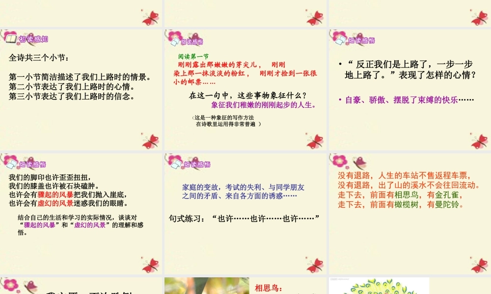 六年级语文下册 第6单元 28《我们上路了》课件1 语文S版-语文S版小学六年级下册语文课件