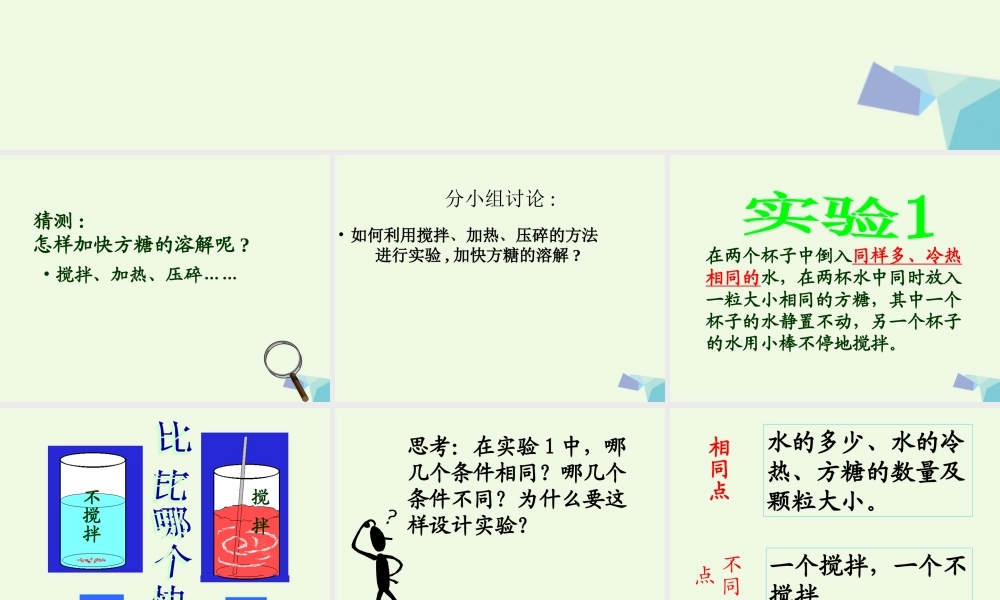 四年级科学上册 2.5 溶解的快与慢课件1 教科版-教科版小学四年级上册自然科学课件