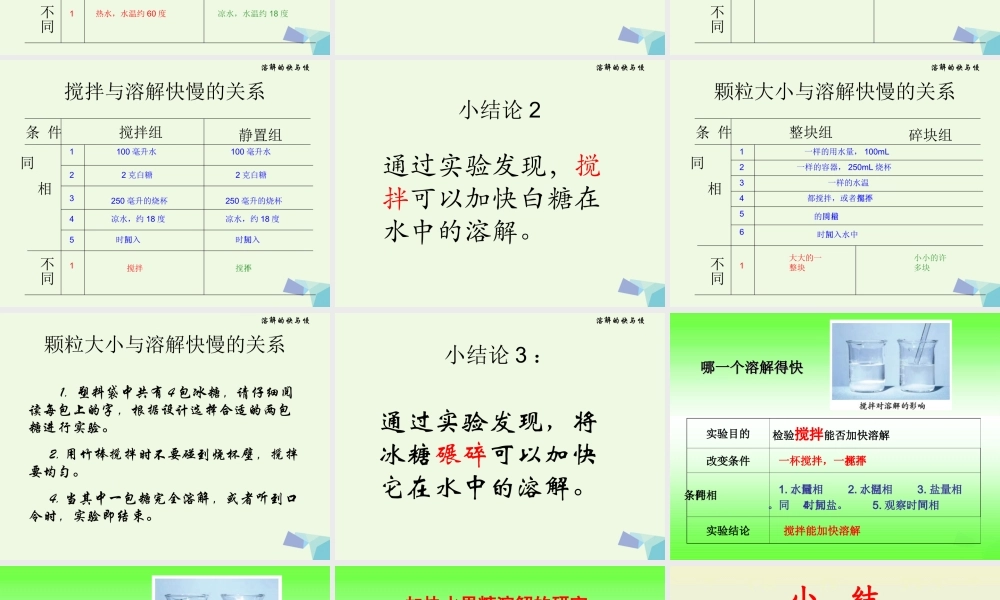 四年级科学上册 2.5 溶解的快与慢课件2 教科版-教科版小学四年级上册自然科学课件