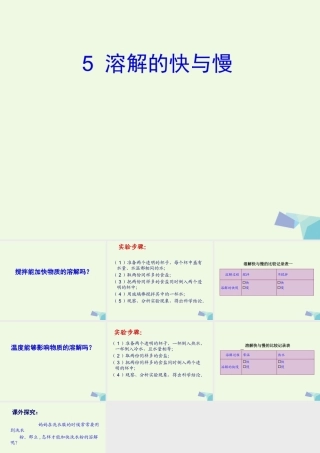四年级科学上册 2.5 溶解的快与慢课件3 教科版-教科版小学四年级上册自然科学课件