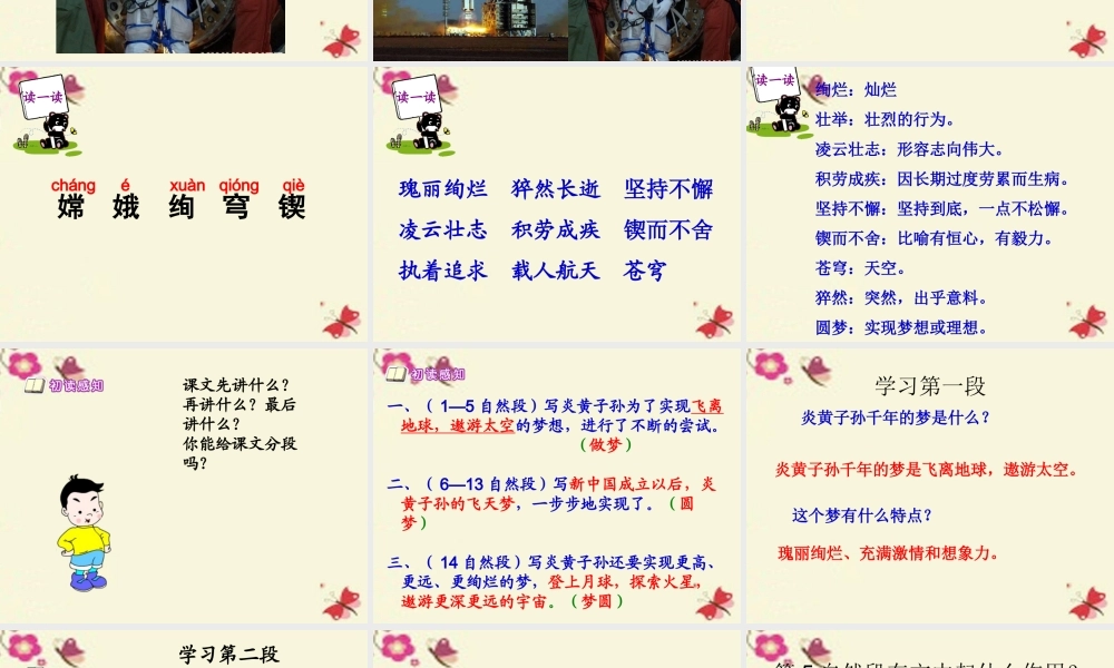 六年级语文下册 第3单元 11《飞天梦圆》课件1 语文S版-语文S版小学六年级下册语文课件