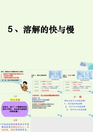 四年级科学上册 2.5 溶解的快与慢课件5 教科版-教科版小学四年级上册自然科学课件