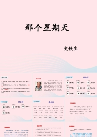 六年级语文下册 第三单元 9 那个星期天教学课件 新人教版-新人教版小学六年级下册语文课件