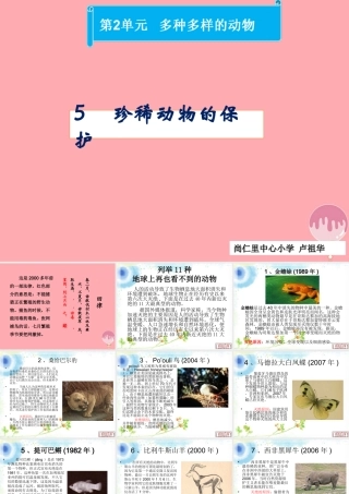 四年级科学上册 2.5 珍稀动物的保护课件3 湘教版-湘教版小学四年级上册自然科学课件