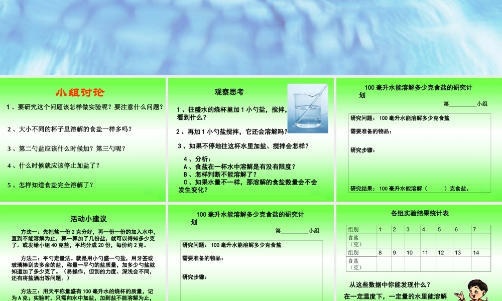 四年级科学上册 2.6 一杯水能溶解多少食盐课件1 教科版-教科版小学四年级上册自然科学课件