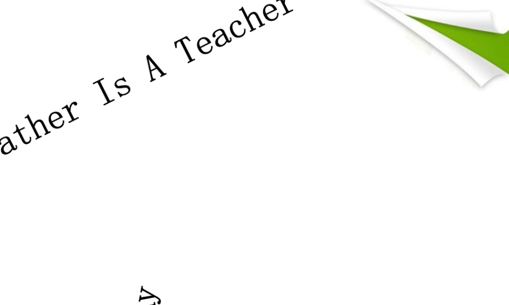 四年级英语上册 Unit 3 My father is a teacher(三)课件 人教新版